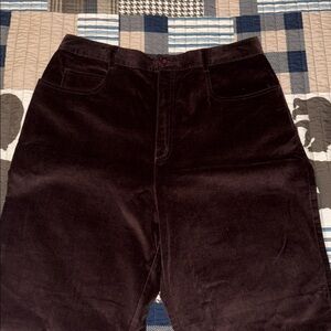 Talbots Chocolate Brown Velvet Pants 16